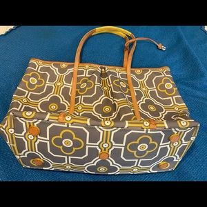 Brighton large tote, Coated canvas, leather straps